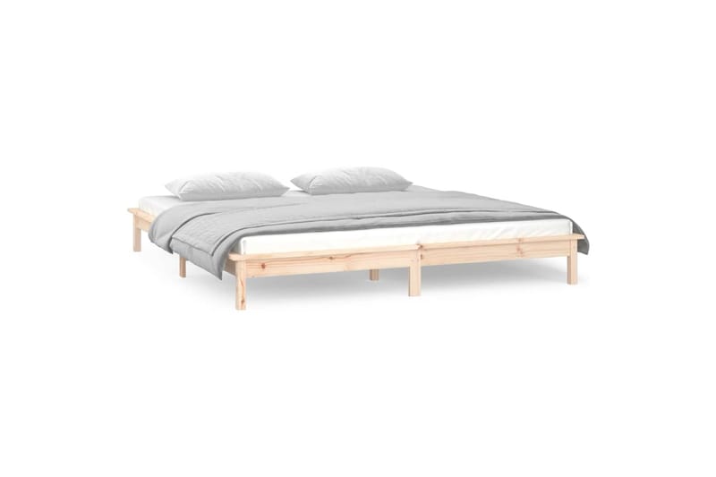 beBasic Sängynrunko LED-valoilla 120x190 cm 4FT Small Double täysi puu - Ruskea - Huonekalut - Sänky - Sänkykehikot & sängynrungot