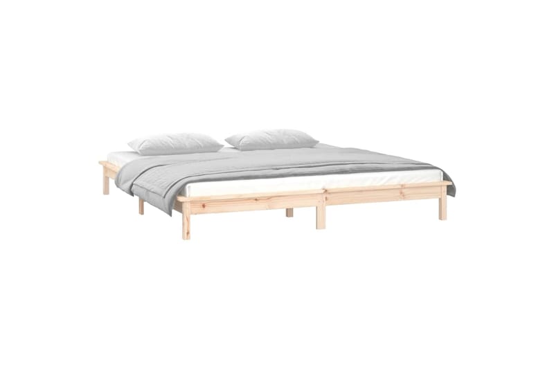 beBasic Sängynrunko LED-valoilla 120x190 cm 4FT Small Double täysi puu - Ruskea - Huonekalut - Sänky - Sänkykehikot & sängynrungot