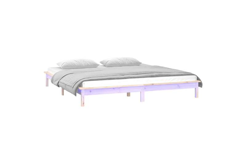 beBasic Sängynrunko LED-valoilla 120x190 cm 4FT Small Double täysi puu - Ruskea - Huonekalut - Sänky - Sänkykehikot & sängynrungot