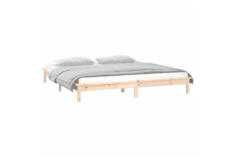 beBasic Sängynrunko LED-valoilla 160x200 cm täysi puu - Ruskea - Huonekalut - Sänky - Sänkykehikot & sängynrungot
