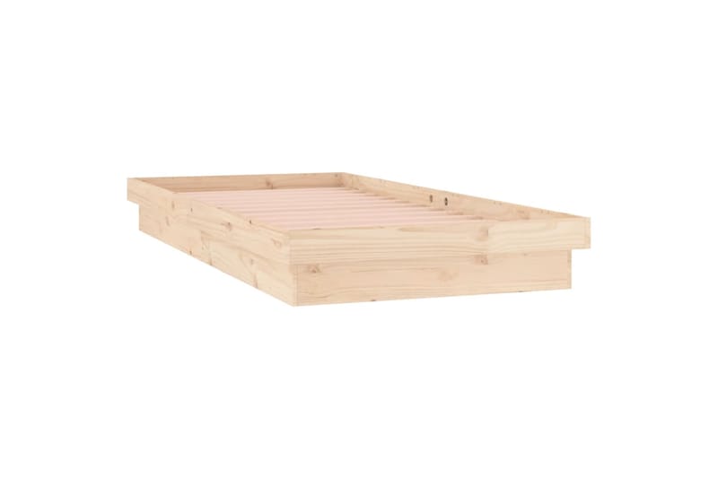 beBasic Sängynrunko LED-valoilla 75x190 cm 2FT6 Small Single täysi puu - Ruskea - Huonekalut - Sänky - Sänkykehikot & sängynrungot