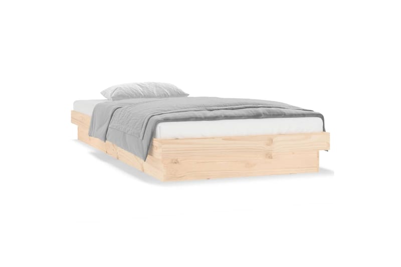 beBasic Sängynrunko LED-valoilla 90x190 cm 3FT Single täysi puu - Ruskea - Huonekalut - Sänky - Sänkykehikot & sängynrungot