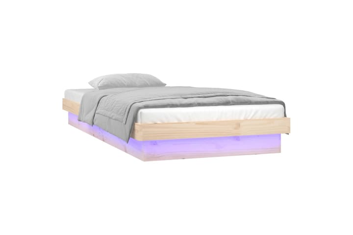 beBasic Sängynrunko LED-valoilla 90x200 cm täysi puu - Ruskea - Sänkykehikot & sängynrungot