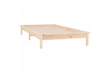 beBasic Sängynrunko LED-valoilla 90x200 cm täysi puu - Ruskea - Huonekalut - Sänky - Sänkykehikot & sängynrungot