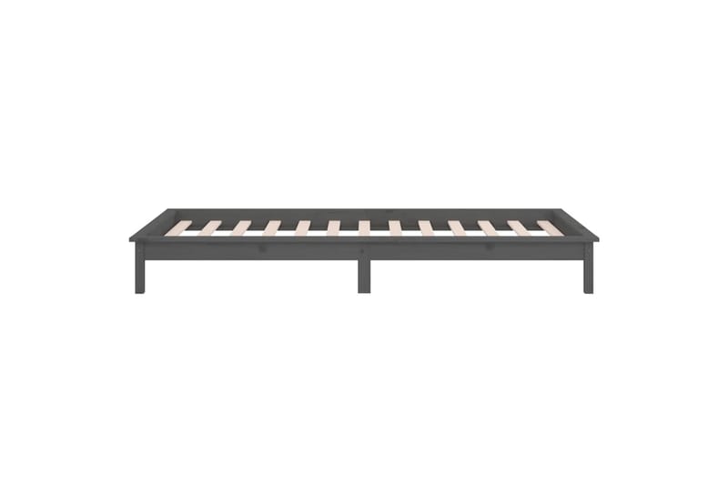 beBasic Sängynrunko LED-valoilla harmaa 90x200 cm täysi puu - Harmaa - Huonekalut - Sänky - Sänkykehikot & sängynrungot