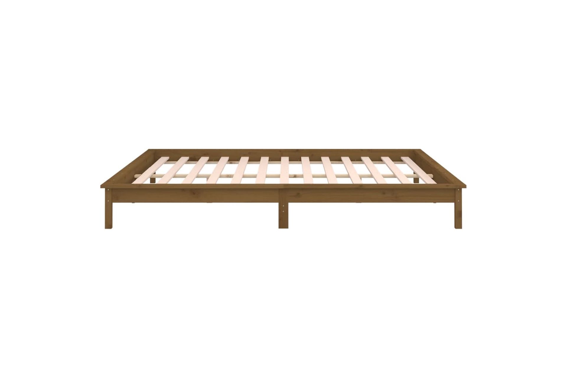 beBasic Sängynrunko LED-valoilla hunajanruskea 140x200 cm täysi puu - Ruskea - Huonekalut - Sänky - Sänkykehikot & sängynrungot