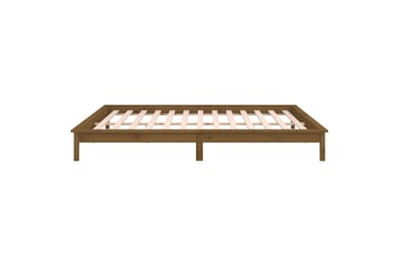 beBasic Sängynrunko LED-valoilla hunajanruskea 140x200 cm täysi puu - Ruskea - Huonekalut - Sänky - Sänkykehikot & sängynrungot