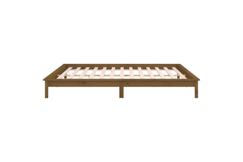 beBasic Sängynrunko LED-valoilla hunajanruskea 140x200 cm täysi puu - Ruskea - Huonekalut - Sänky - Sänkykehikot & sängynrungot