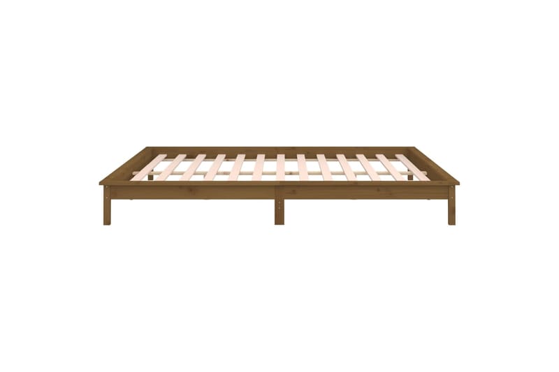 beBasic Sängynrunko LED-valoilla hunajanruskea 160x200 cm täysi puu - Ruskea - Huonekalut - Sänky - Sänkykehikot & sängynrungot