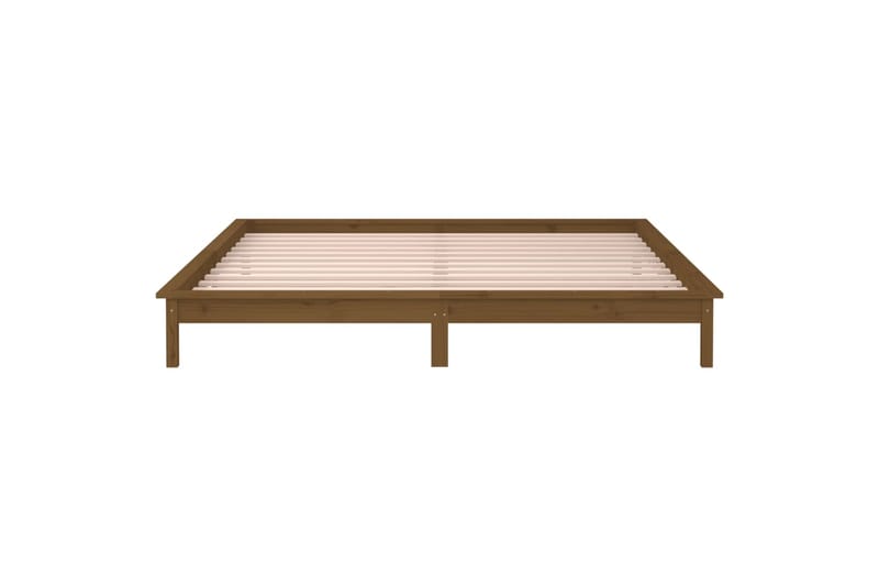 beBasic Sängynrunko LED-valoilla hunajanruskea 160x200 cm täysi puu - Ruskea - Huonekalut - Sänky - Sänkykehikot & sängynrungot
