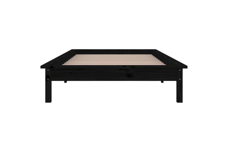 beBasic Sängynrunko LED-valoilla musta 100x200 cm täysi puu - Musta - Huonekalut - Sänky - Sänkykehikot & sängynrungot