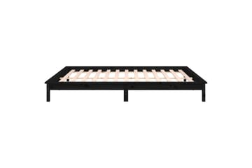 beBasic Sängynrunko LED-valoilla musta 200x200 cm täysi puu - Musta - Huonekalut - Sänky - Sänkykehikot & sängynrungot