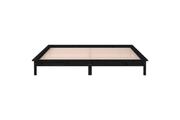 beBasic Sängynrunko LED-valoilla musta 200x200 cm täysi puu - Musta - Huonekalut - Sänky - Sänkykehikot & sängynrungot