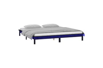beBasic Sängynrunko LED-valoilla musta 200x200 cm täysi puu - Musta - Huonekalut - Sänky - Sänkykehikot & sängynrungot