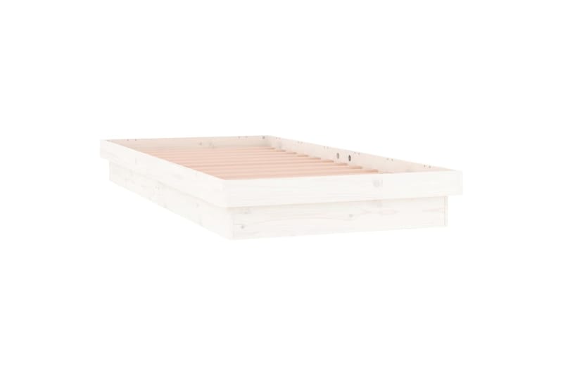beBasic Sängynrunko LED-valoilla valkoinen 100x200 cm täysi puu - Valkoinen - Huonekalut - Sänky - Sänkykehikot & sängynrungot