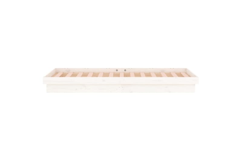 beBasic Sängynrunko LED-valoilla valkoinen 100x200 cm täysi puu - Valkoinen - Huonekalut - S�änky - Sänkykehikot & sängynrungot