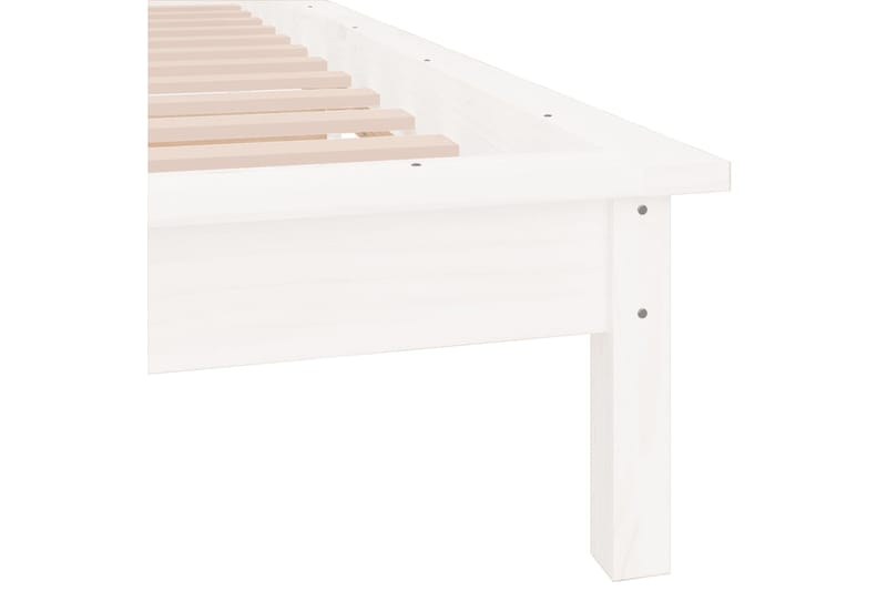 beBasic Sängynrunko LED-valoilla valkoinen 100x200 cm täysi puu - Valkoinen - Huonekalut - Sänky - Sänkykehikot & sängynrungot