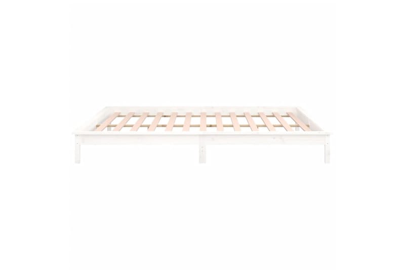 beBasic Sängynrunko LED-valoilla valkoinen 120x200 cm täysi puu - Valkoinen - Huonekalut - S�änky - Sänkykehikot & sängynrungot