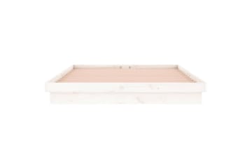 beBasic Sängynrunko LED-valoilla valkoinen 140x200 cm täysi puu - Valkoinen - Huonekalut - Sänky - Sänkykehikot & sängynrungot
