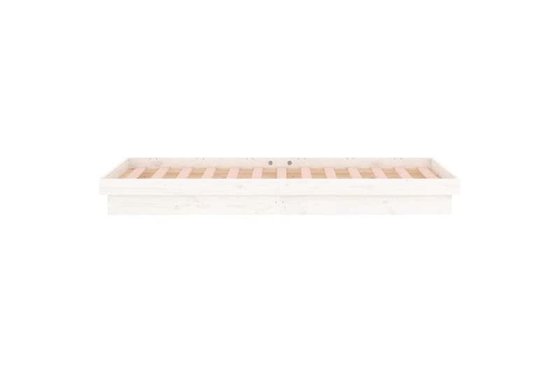 beBasic Sängynrunko LED-valoilla valkoinen 90x200 cm täysi puu - Valkoinen - Huonekalut - Sänky - Sänkykehikot & sängynrungot