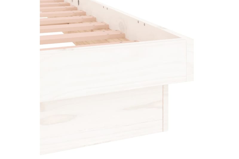 beBasic Sängynrunko LED-valoilla valkoinen 90x200 cm täysi puu - Valkoinen - Huonekalut - Sänky - Sänkykehikot & sängynrungot