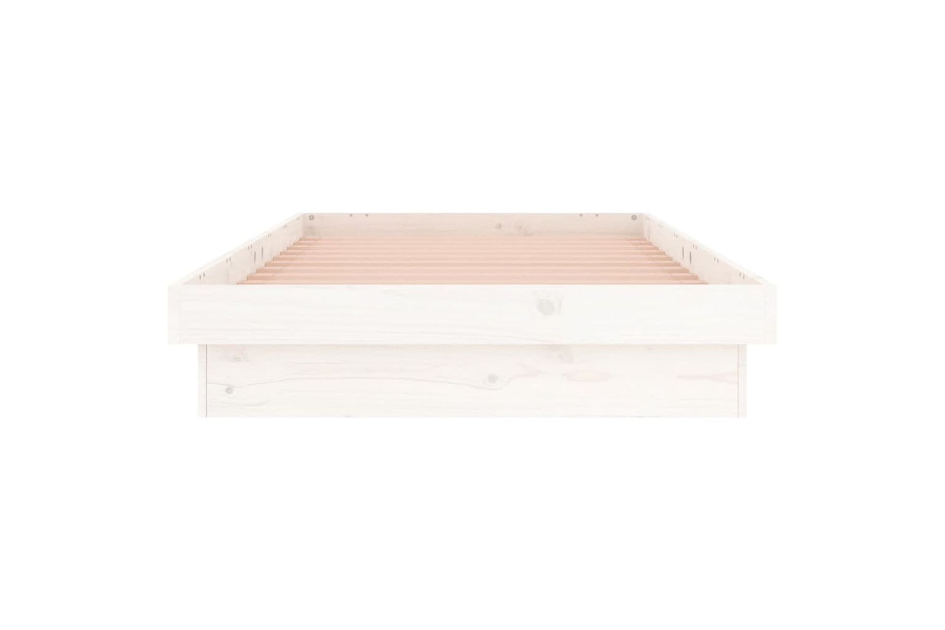 beBasic Sängynrunko LED-valot valkoinen 90x190 cm 3FT Single täysi puu - Valkoinen - Huonekalut - Sänky - Sänkykehikot & sängynrungot