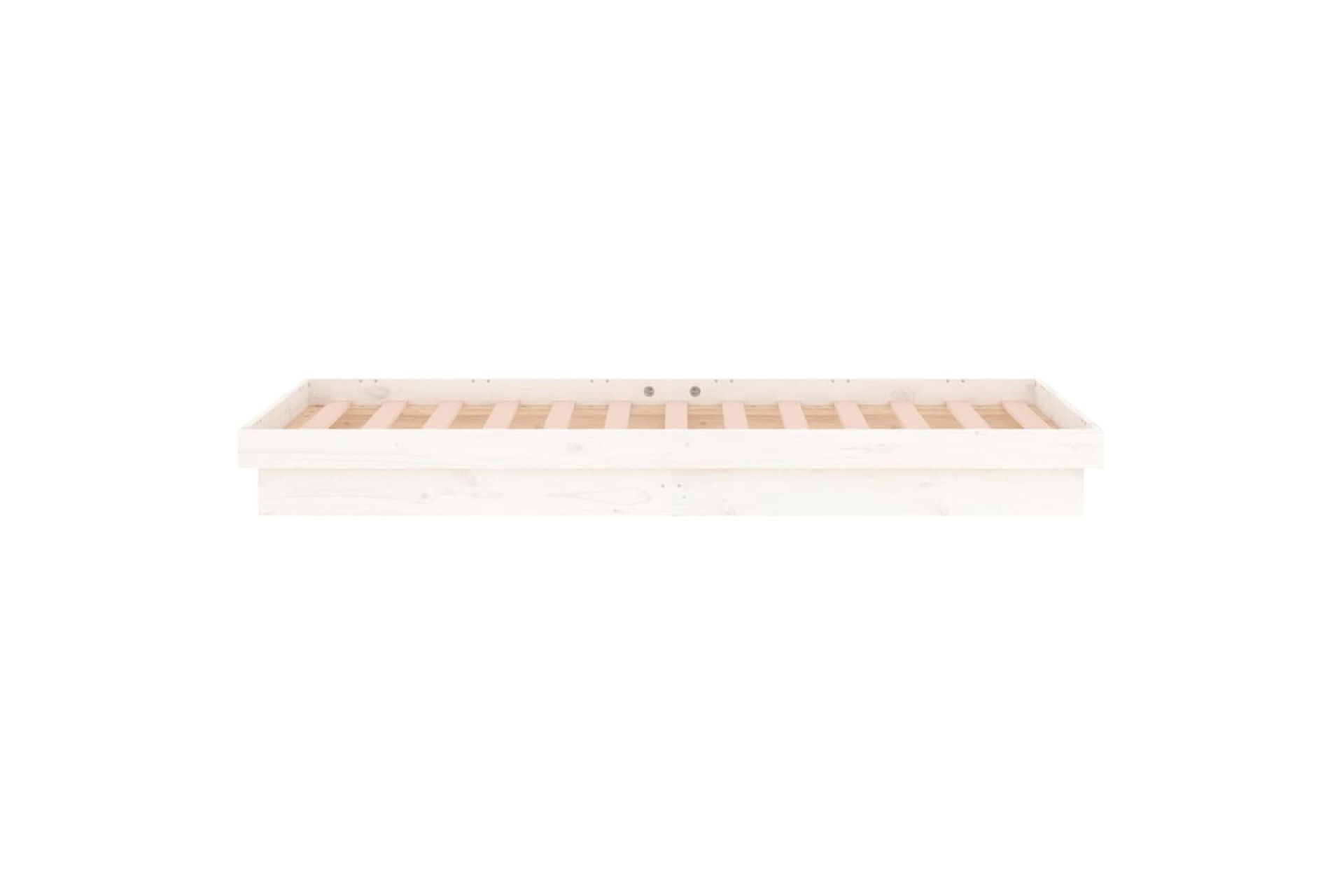 beBasic Sängynrunko LED-valot valkoinen 90x190 cm 3FT Single täysi puu - Valkoinen - Huonekalut - Sänky - Sänkykehikot & sängynrungot