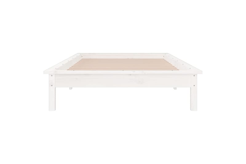 beBasic Sängynrunko LED-valot valkoinen 90x190 cm 3FT Single täysi puu - Valkoinen - Huonekalut - Sänky - Sänkykehikot & sängynrungot