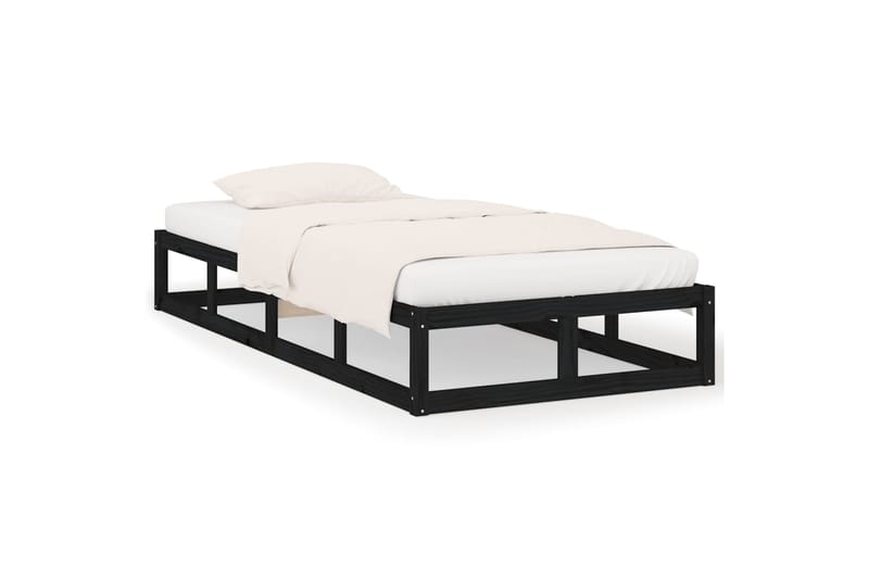 beBasic Sängynrunko musta 100x200 cm täysi puu - Musta - Huonekalut - Sänky - Sänkykehikot & sängynrungot