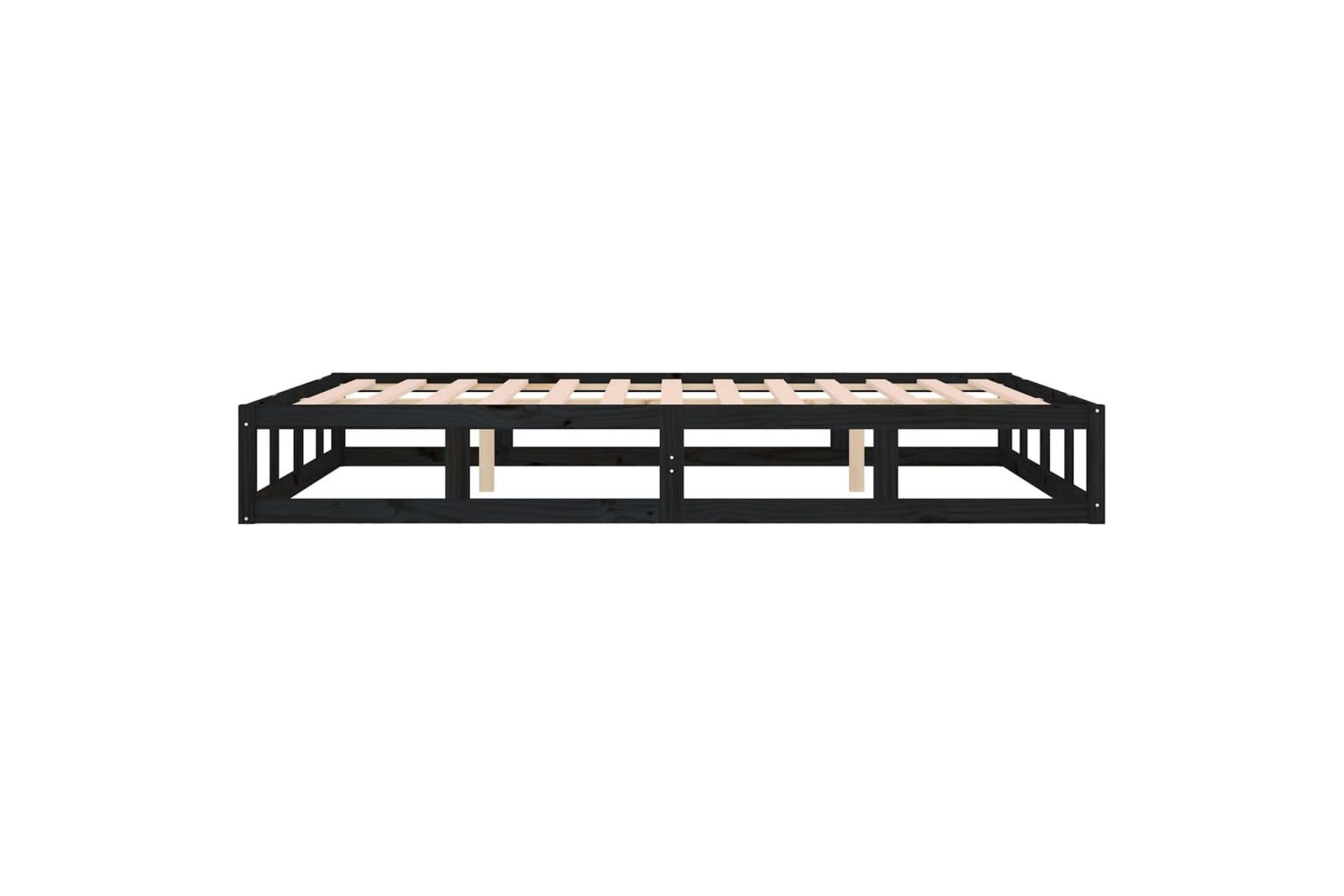 beBasic Sängynrunko musta 120x200 cm täysi puu - Musta - Huonekalut - Sänky - Sänkykehikot & sängynrungot