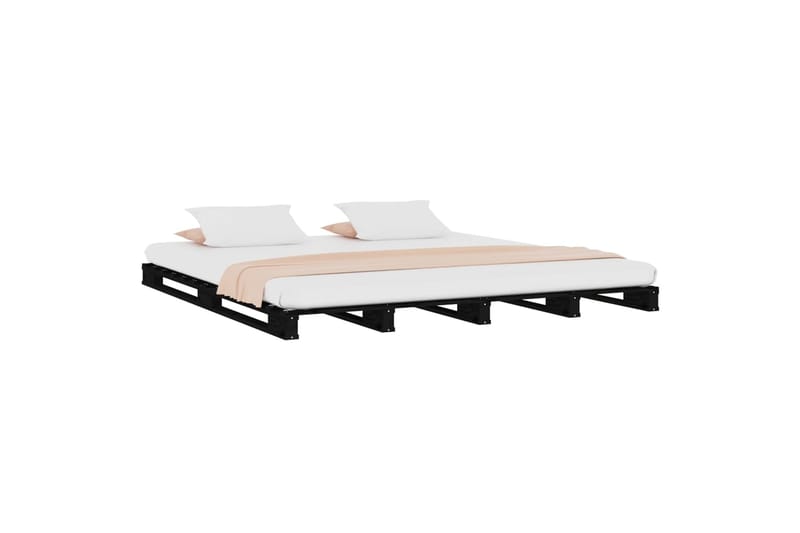 beBasic Sängynrunko musta 140x190 cm täysi mänty - Musta - Huonekalut - Sänky - Sänkykehikot & sängynrungot