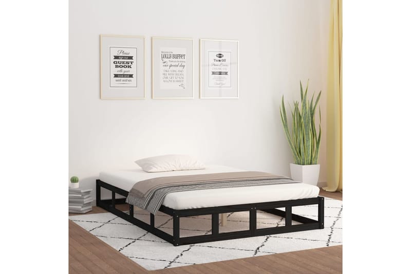beBasic Sängynrunko musta 180x200 cm 6FT Super King täysi puu - Musta - Huonekalut - Sänky - Sänkykehikot & sängynrungot