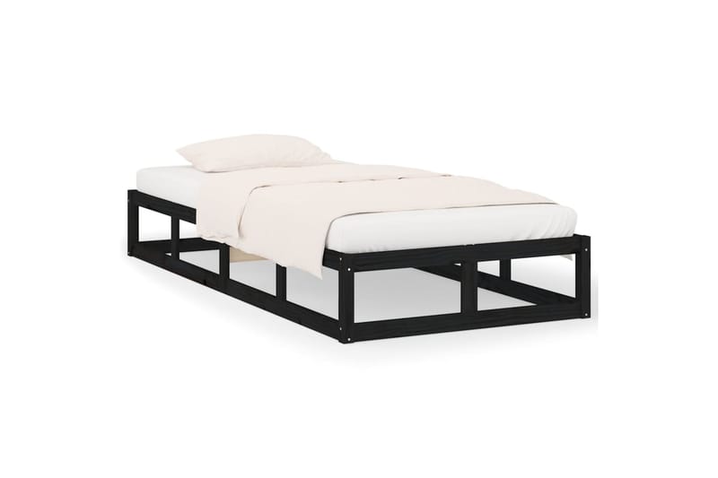 beBasic Sängynrunko musta 90x200 cm täysi puu - Musta - Huonekalut - Sänky - Sänkykehikot & sängynrungot