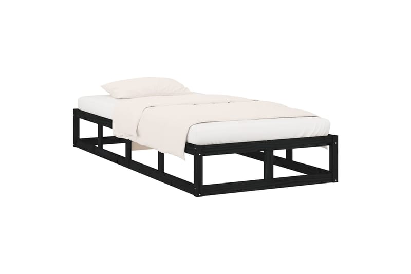 beBasic Sängynrunko musta 90x200 cm täysi puu - Musta - Huonekalut - Sänky - Sänkykehikot & sängynrungot