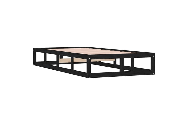 beBasic Sängynrunko musta 90x200 cm täysi puu - Musta - Huonekalut - Sänky - Sänkykehikot & sängynrungot