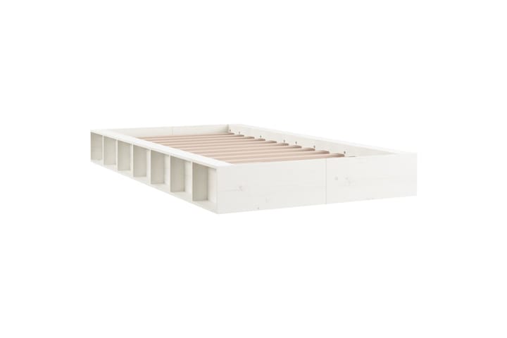 beBasic Sängynrunko valkoinen 100x200 cm täysi puu - Valkoinen - Sänkykehikot & sängynrungot