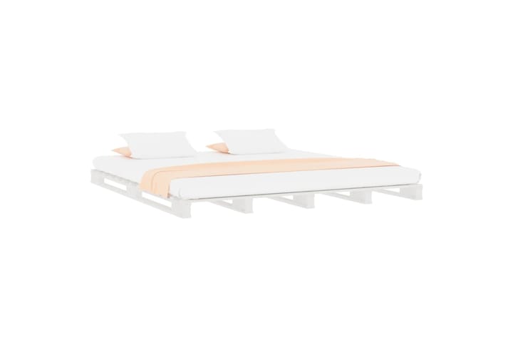 beBasic Sängynrunko valkoinen 135x190 cm täysi mänty 4FT6 Double - Valkoinen - Sänkykehikot & sängynrungot