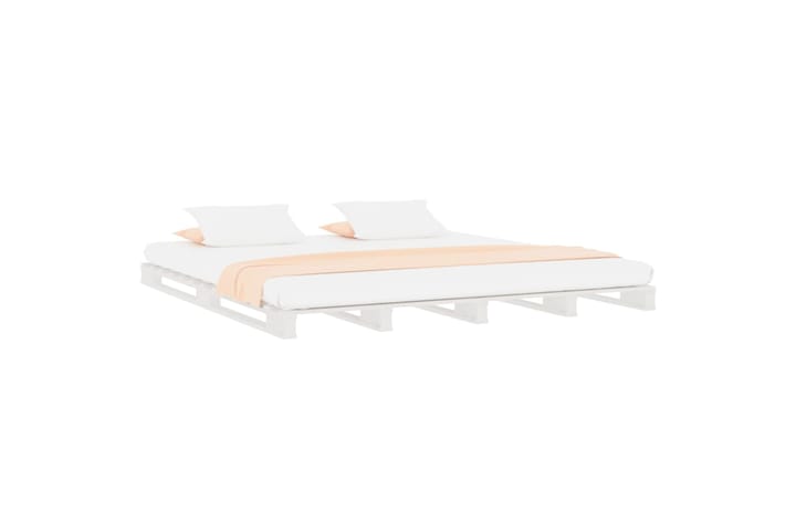beBasic Sängynrunko valkoinen 160x200 cm täysi mänty - Valkoinen - Sänkykehikot & sängynrungot