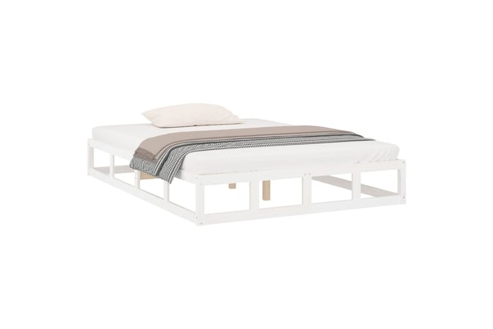 beBasic Sängynrunko valkoinen 160x200 cm täysi puu - Valkoinen - Sänkykehikot & sängynrungot