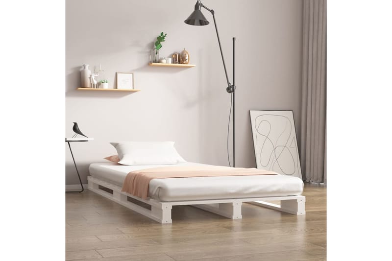 beBasic Sängynrunko valkoinen 75x190 cm täysi mänty 2FT6 Small Single - Valkoinen - Huonekalut - Sänky - Sänkykehikot & sängynrungot