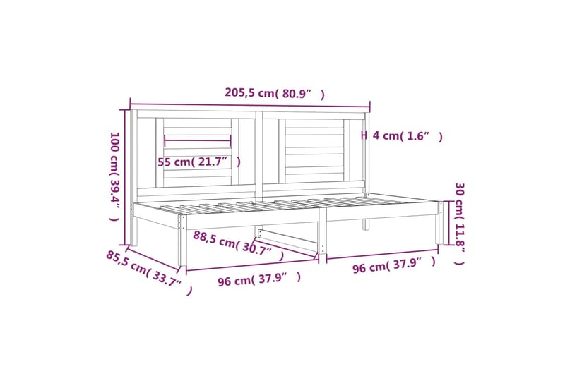 beBasic Sohvasänky 80x200 cm täysi mänty - Ruskea - Huonekalut - Sänky - Sänkykehikot & sängynrungot