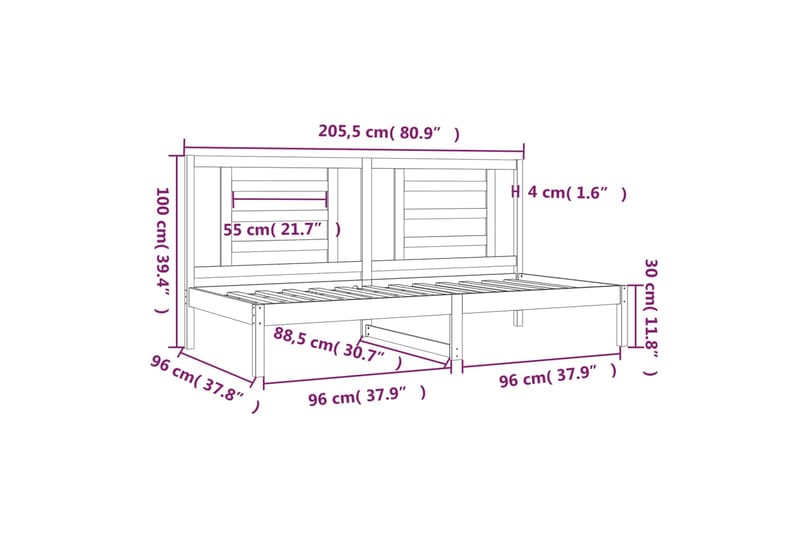 beBasic Sohvasänky 90x200 cm täysi mänty - Ruskea - Huonekalut - Sänky - Sänkykehikot & sängynrungot