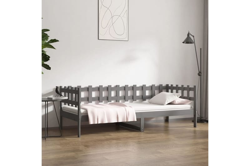 beBasic Sohvasänky harmaa 80x200 cm täysi mänty - Harmaa - Huonekalut - Sänky - Sänkykehikot & sängynrungot