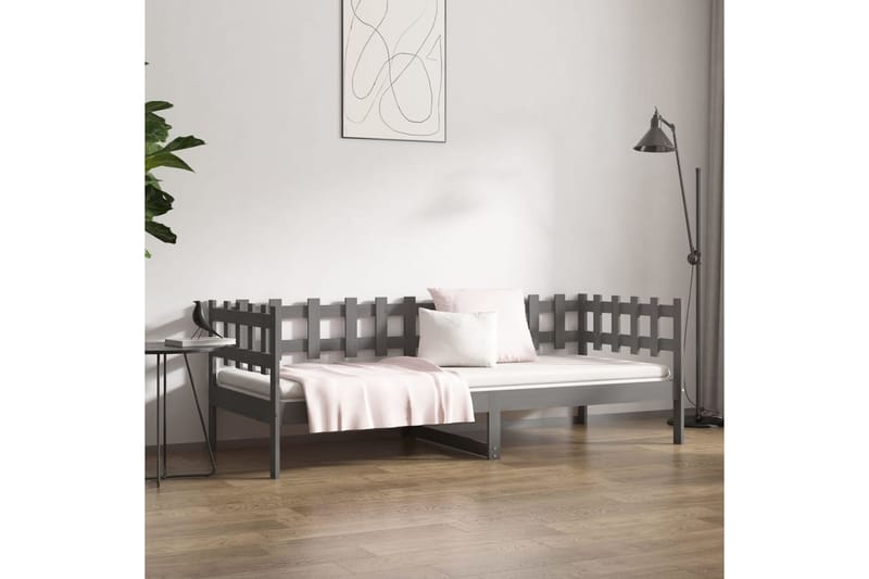 beBasic Sohvasänky harmaa 80x200 cm täysi mänty - Harmaa - Huonekalut - Sänky - Sänkykehikot & sängynrungot