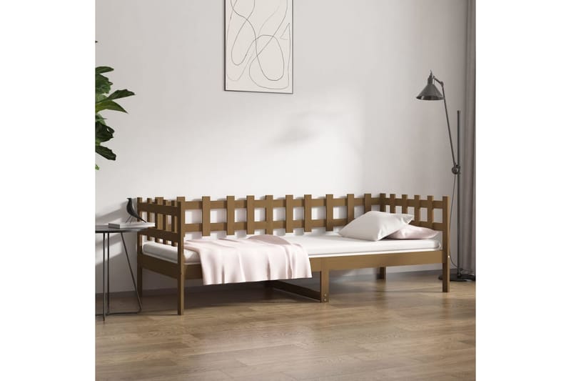 beBasic Sohvasänky hunajanruskea 80x200 cm täysi mänty - Ruskea - Huonekalut - Sänky - Sänkykehikot & sängynrungot