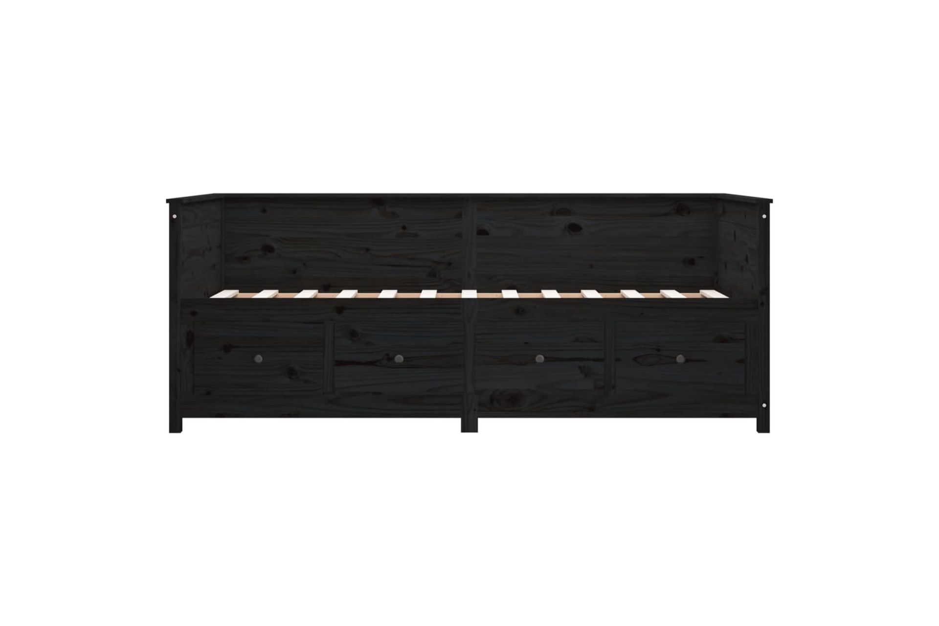 beBasic Sohvasänky musta 100x200 cm täysi mänty - Musta - Huonekalut - Sänky - Sänkykehikot & sängynrungot