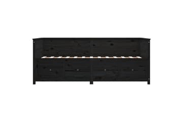 beBasic Sohvasänky musta 100x200 cm täysi mänty - Musta - Huonekalut - Sänky - Sänkykehikot & sängynrungot