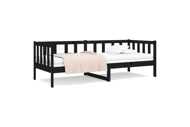 beBasic Sohvasänky musta 80x200 cm täysi mänty - Musta - Huonekalut - Sänky - Sänkykehikot & sängynrungot