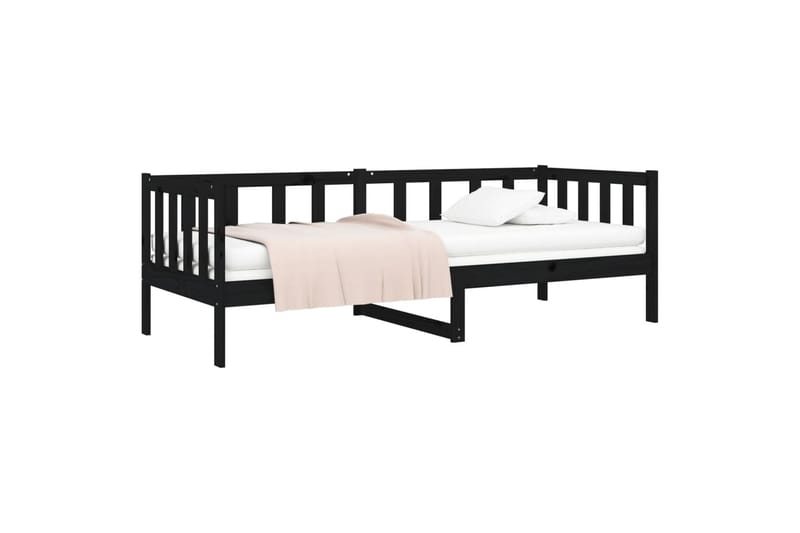 beBasic Sohvasänky musta 80x200 cm täysi mänty - Musta - Huonekalut - Sänky - Sänkykehikot & sängynrungot