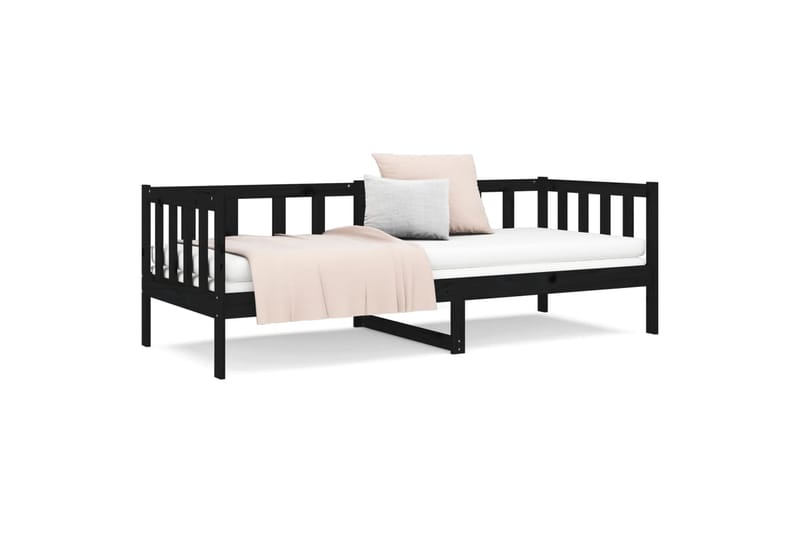 beBasic Sohvasänky musta 80x200 cm täysi mänty - Musta - Huonekalut - Sänky - Sänkykehikot & sängynrungot